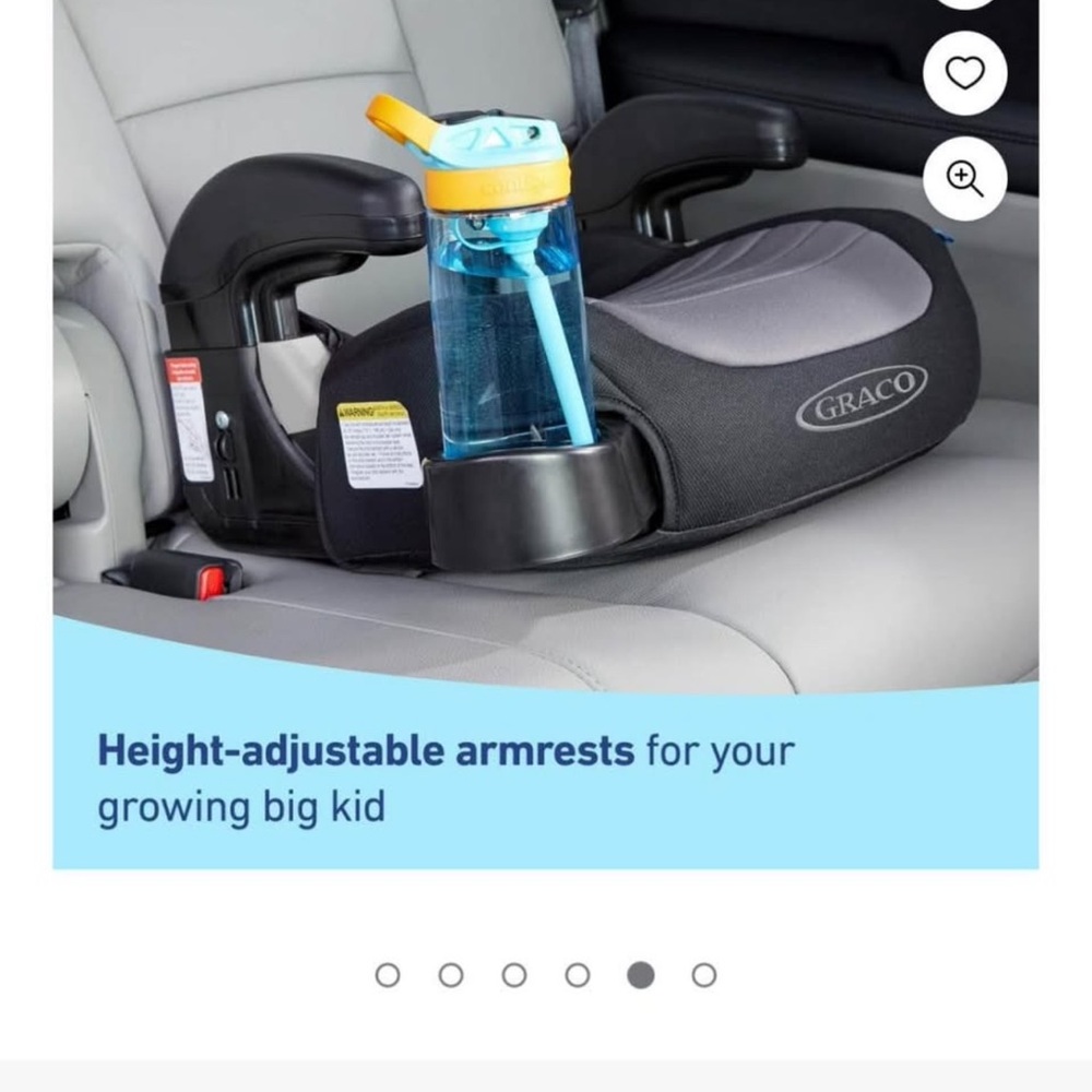 Graco Kids Booster Seat - Black/Grey with Cup Holder